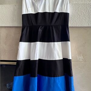 Kate Spade Black, White, and Blue Striped Dress NWT, sz 12
